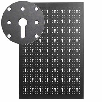 FIXKIT Werkzeuglochwand aus Metall mit 17 teilge Hakenset 120 x 60 x 2 cm, Werkzeugwand Lochwand für Werkstatt, Schwarz und Rot - 4