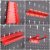 FIXKIT Werkzeuglochwand aus Metall mit 17 teilge Hakenset 120 x 60 x 2 cm, Werkzeugwand Lochwand für Werkstatt, Schwarz und Rot - 6