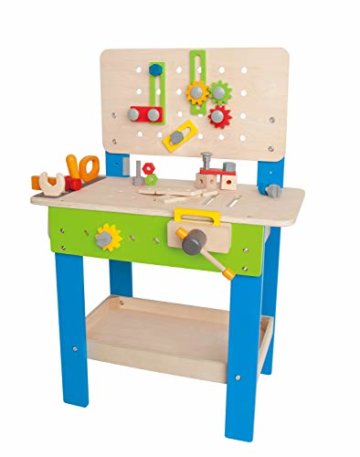 Hape E3000 - Meister-Werkbank, multifunktionale Spiel-Werkbank für kleine Erfinder, aus Holz - 1