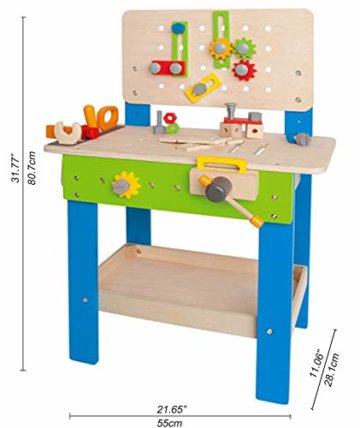 Hape E3000 - Meister-Werkbank, multifunktionale Spiel-Werkbank für kleine Erfinder, aus Holz - 7