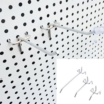 Hifeel Werkzeuglochwand aus Metall mit 17tlg. Hakenset, ca. 120 x 60 x 1,5 cm, Werkzeug-wand Loch-wand für Werkstatt … (40x Lochwandhaken) - 2