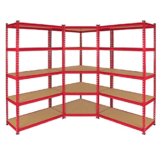 Monster Racking Sparangebot 1 x rote Z-Rax 90cm Eckregaleinheit Eckregal + 2 x Z-Rax 90cm Hochleistungsregale Schwerlastregal Lagerregal Garagenregal Stahlregal Industrieregal Werkstattregal Steckregal Metallregal 100% schraubenlos - 1
