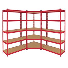 Monster Racking Sparangebot 1 x rote Z-Rax 90cm Eckregaleinheit Eckregal + 2 x Z-Rax 90cm Hochleistungsregale Schwerlastregal Lagerregal Garagenregal Stahlregal Industrieregal Werkstattregal Steckregal Metallregal 100% schraubenlos - 1