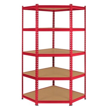 Monster Racking Sparangebot 1 x rote Z-Rax 90cm Eckregaleinheit Eckregal + 2 x Z-Rax 90cm Hochleistungsregale Schwerlastregal Lagerregal Garagenregal Stahlregal Industrieregal Werkstattregal Steckregal Metallregal 100% schraubenlos - 4