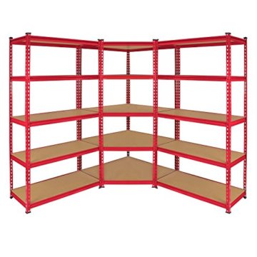 Monster Racking Sparangebot 1 x rote Z-Rax 90cm Eckregaleinheit Eckregal + 2 x Z-Rax 90cm Hochleistungsregale Schwerlastregal Lagerregal Garagenregal Stahlregal Industrieregal Werkstattregal Steckregal Metallregal 100% schraubenlos - 1