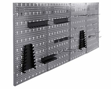 Ondis24 große Werkzeugwand Metall Lochwand mit 50 Haken, 162 x 57 cm groß, Lochwand für Werkstatt (Variante 2) - 3