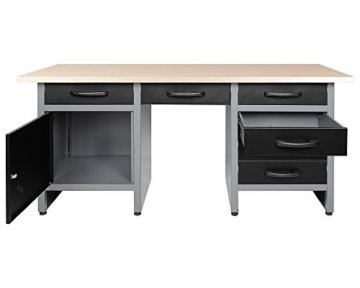 Ondis24 Werkbank 160 cm mit 6 Schiebern und Tür abschließbar Werktisch für Werkstatt Holz Arbeitsplatte (85 cm Arbeitshöhe) - 2