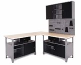 Ondis24 Werkstatt Set Ecklösung Classic One, Werkbank, Werkzeugschrank, Werkzeugwand Lochwand, Haken Set, Metall (Arbeitshöhe 85 cm, anthrazit) - 1