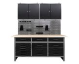 Ondis24 Werkstatteinrichtung 160 cm breit aus: Werkbank TÜV geprüft, 2 x Werkzeugschrank TÜV geprüft, Werkzeugwand mit 22 Lochwandhaken - 1