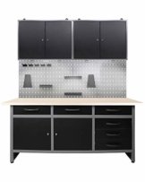 Ondis24 Werkstatteinrichtung 160 cm breit, Werkbank, Werkzeugschrank, Werkzeugwand, LED - 1