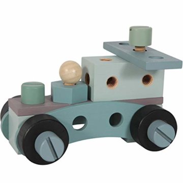 Tiamo Little Dutch 4448 Holz Spielwerkbank mit Werkzeuggürtel und Zubehör blau Mint 86x36x55 cm - 8