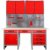 Ondis24 Werkstatteinrichtung rot 160 cm breit, Werkbank Harry, 2x Werkzeugschrank, Werkzeugwand - 1