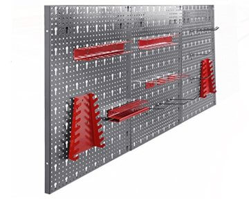 Ondis24 Werkstatteinrichtung rot 160cm, Werkstatt - Werkbank, Hängeschrank, Euro - Lochwand mit Haken - 5