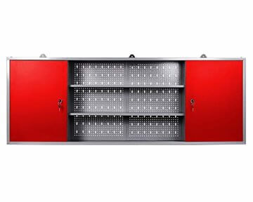 Ondis24 Werkstatteinrichtung rot 160cm, Werkstatt - Werkbank, Hängeschrank, Euro - Lochwand mit Haken - 6