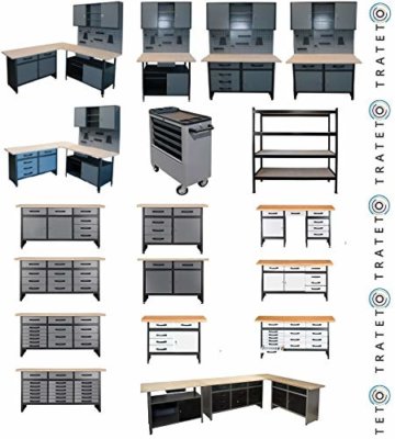 Werkbank 170 cm 15 Schubladen Werkzeugschrank Werkstatteinrichtung Profiqualität - 6