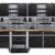 Ondis24 Werkstatteinrichtung 7 teilig grau schwarz Werkbank Werkzeugschrank Lochwand Werkstattausrüstung 240 cm - 1
