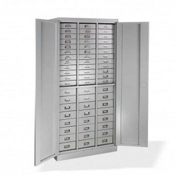 ADB 40662 60 Stahl Schubladenschrank, Pulverbeschichtung, Hellgrau, 80 cm x 41 cm x 179 cm - 