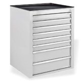 ADB Metall Schubladenschrank MAMMUT, mit 8 Schubladen, Stahlausführung, RAL 7035, Komplett vormontiert, 71x55x90 cm, Metallschrank, Büroschrank, Zentralschließung, Hergestellt in der EU - 1