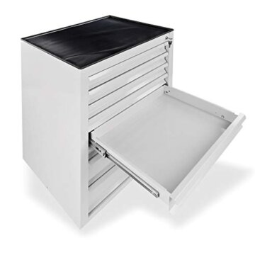 ADB Metall Schubladenschrank MAMMUT, mit 8 Schubladen, Stahlausführung, RAL 7035, Komplett vormontiert, 71x55x90 cm, Metallschrank, Büroschrank, Zentralschließung, Hergestellt in der EU - 3