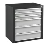 ADB Schubladenschrank 6 SL Mammut 70x43,5x75 cm RAL7016/7035, aus Metall, für die Werkstatt, Garage, Office als Werkzeugschrank, hergestellt in der EU - 1