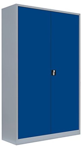 Aktenschrank komplett montiert Büro Metallschrank abschließbar grau/blau 195x120x60cm Lagerschrank 530381 - 1