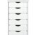 Inter Link – Rollcontainer – Rollcontainer mit 6 Schubladen – Bürocontainer - Rollschrank – Rollwagen – Schubladenkommode - Massiv Kieferholz – Weiß Lackiert Simon, 29.6x34.5x9 cm - 3
