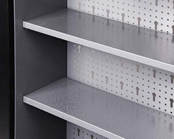 Ondis24 Werkstatteinrichtung, Werkstatt mit Werkbank 120 cm, mit höhenverstellbaren Füßen,passender Werkzeugschrank 120 cm breit, mit 2 Ablagen, abschließbare Türen, TÜV geprüft - 7