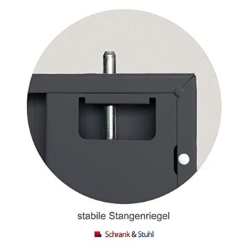 Schrank & Stuhl Werkzeugschrank Koloss – Werkstattschrank mit 4 höhenverstellbaren Fachböden, Stahlschrank für Werkzeuge, 195 x 120 x 60 cm (H x B x T), Grau/Anthrazit - 5