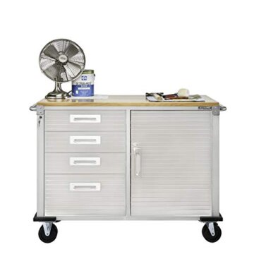 Seville Classics Fahrbare Werkbank mit 4 Schubladen, 121,9 x 50,8 x 95,2 cm, grau - 2