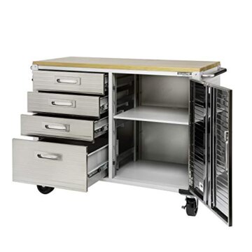 Seville Classics Fahrbare Werkbank mit 4 Schubladen, 121,9 x 50,8 x 95,2 cm, grau - 9