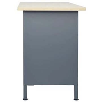 vidaXL Werkbank 2 Schubladen mit Kugellager 2 Schränke mit Türen Werktisch Werkstatt Heimwerker Montagewerkbank Arbeitstisch Schwarz 120x60x85cm Stahl - 5