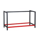 Werkbank Gestell 150x57x81 cm aus Stahl Werkbankgestell Anthrazit Rot Tischgestell Werkstatt - 1