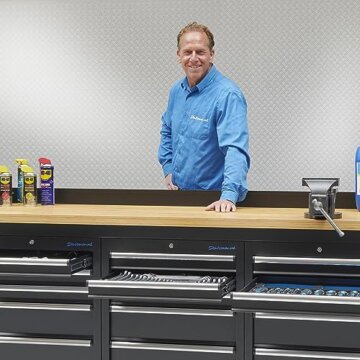 Werkbank PRO in Schwarz, Bambus Arbeitsplatte, 18 Schubladen 200 cm - 4