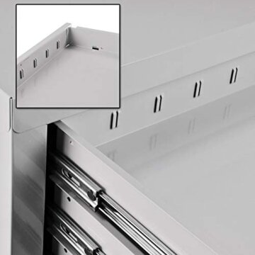 Werkstatt-Schubladenschrank mit 6 Schubladen, BxTxH: 700x435x750 mm, RAL 7035, Lichtgrau - 3