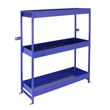 Monster Racking 2 x Fahrzeugeinrichtung Auto-Regal Sortiersystem Regalsystem Werkzeugregal Transporter 116,5cm x 115cm x 34,8cm Auto Regalsystem Werkstattregal Metallregal Autoregal Fahrzeugregal Blau - 2