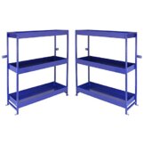 Monster Racking 2 x Fahrzeugeinrichtung Auto-Regal Sortiersystem Regalsystem Werkzeugregal Transporter 116,5cm x 115cm x 34,8cm Auto Regalsystem Werkstattregal Metallregal Autoregal Fahrzeugregal Blau - 1