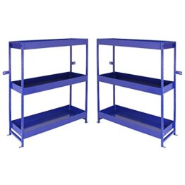 Monster Racking 2 x Fahrzeugeinrichtung Auto-Regal Sortiersystem Regalsystem Werkzeugregal Transporter 116,5cm x 115cm x 34,8cm Auto Regalsystem Werkstattregal Metallregal Autoregal Fahrzeugregal Blau - 1