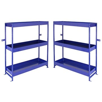 Monster Racking 2 x Fahrzeugeinrichtung Auto-Regal Sortiersystem Regalsystem Werkzeugregal Transporter 116,5cm x 115cm x 34,8cm Auto Regalsystem Werkstattregal Metallregal Autoregal Fahrzeugregal Blau - 1