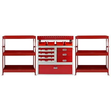 Monster Racking Fahrzeugeinrichtung Fahrzeugausbau Lieferwagenregal Metallregal Werkstattwagen Transporter Regalsystem Racking Werkzeugregal Werkstattregal Autoregal Transporterregal Fahrzeugregal Rot - 1