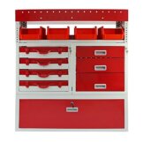 Monster Racking Storm Fahrzeugeinrichtung Fahrzeugausbau Lieferwagenregal Metallregal Werkstattwagen Transporter Regalsystem Racking Werkzeugregal Fahrzeugregal Transporterregal Rot - 1