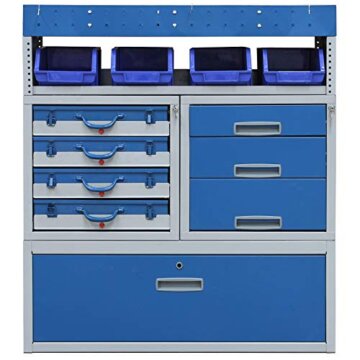 Monster Racking Storm Fahrzeugeinrichtung Fahrzeugausbau Werkzeugaufbewahrung Fahrzeugregal Lieferwagenregal Regal Metallregal Werkstattwagen Transporter Regalsystem Racking Werkzeugregal Blau - 5