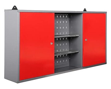 Ondis24 Werkstatt Set Ecklösung Iconic One, Werkbank, 180 cm Holzarbeitsplatte, Werkzeugschrank, Werkzeugwand Lochwand, Haken Set, Metall - 8