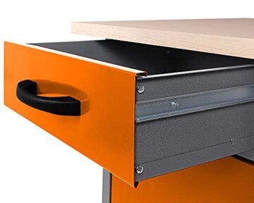 Ondis24 Werkstatt Set Ecklösung Iconic One, Werkbank, 180 cm Holzarbeitsplatte, Werkzeugschrank, Werkzeugwand Lochwand, Haken Set, Metall - 4