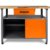 Ondis24 Werkstatt Set Ecklösung One, Werkbank, 180 cm Buchenholzarbeitsplatte, Werkzeugwand Lochwand, Haken Set, Metall (Arbeitshöhe 85cm, orange) - 2