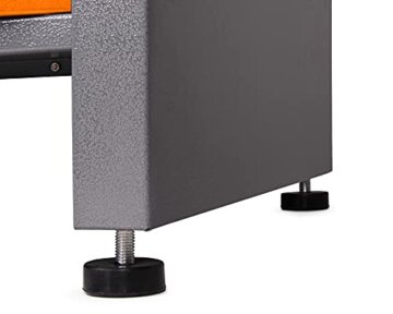 Ondis24 Werkstatt Set Ecklösung One, Werkbank, 180 cm Buchenholzarbeitsplatte, Werkzeugwand Lochwand, Haken Set, Metall (Arbeitshöhe 85cm, orange) - 6