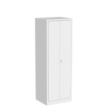 furni24 TÜV/GS - Metall Putzmittelschrank – Wäsche Schrank aus Stahl mit Türen, Garderobenstange, große Fächer, Hutablage, fertig montiert - Grau, XXL 60 x 50 x 180 cm - 4