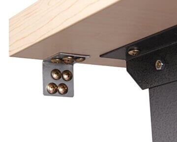Ondis24 Werkstatt-Set Ecklösung Sparfuchs, 2X Werkbank aus Metall, melaminbeschichtete Arbeitsplatte, Problemlöser für Ecke (180x120, Schwarz) - 8