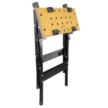 WALTER Werk- und Spanntisch, 100 kg Tragkraft, große Arbeitsfläche, klappbar und vielseitig verstellbar, universell einsetzbar, zum Schleifen, Sägen oder Einspannen von Werkstücken, Arbeitshöhe 77 cm - 2