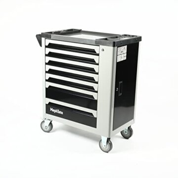 Mephisto XXL Werkzeugwagen Werkstattwagen mit 7 Schubladen Davon 7 mit Werkzeug in Soft Inlays in Carbonoptik gefüllte Schubladen zzgl. zusätzlicher Einlage mit Rollgabelschlüssel - 3