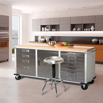 Seville Classics Fahrbare Werkbank mit 12 Schubladen, 182,9 x 50,8 x 95,2 cm, grau - 2